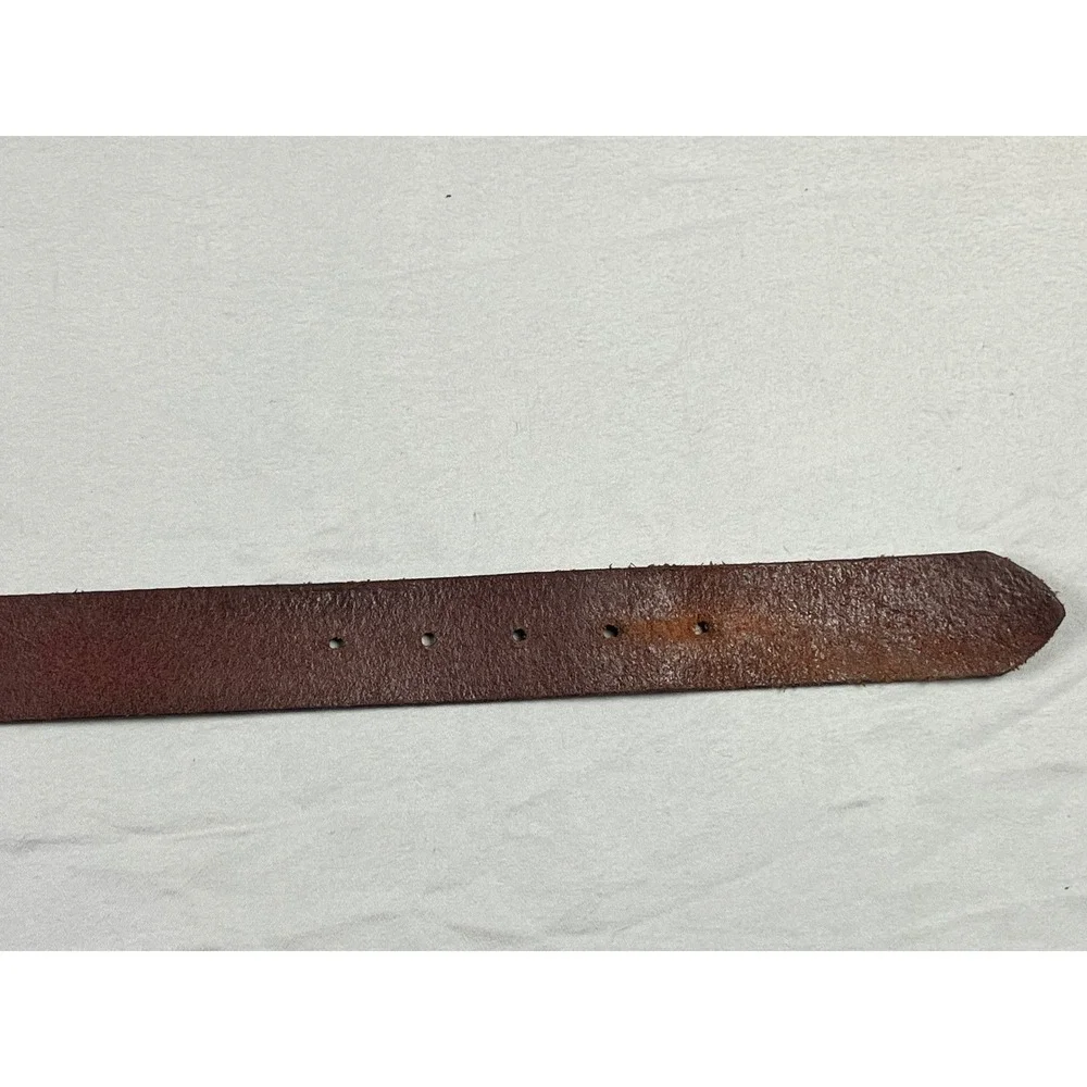 1901 Nordstrom Mens Dark Brown Perforated Leather Belt Size 36 Made in USA